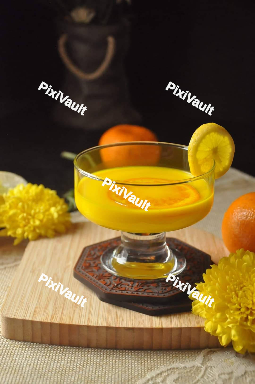 Orange jelly in glass